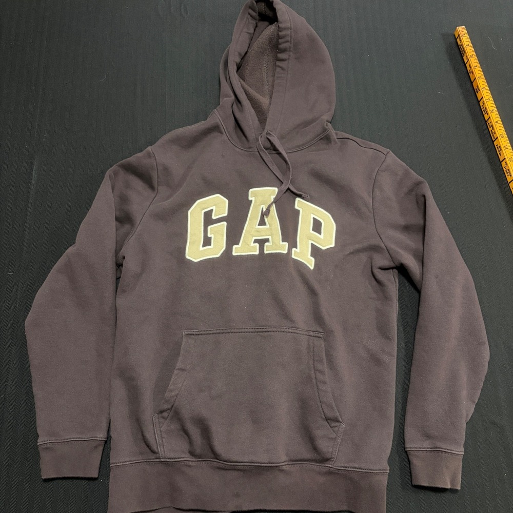 Gap Arch Logo Pullover Hoodie Brown Mens Medium Fleece Sweatshirt 1448